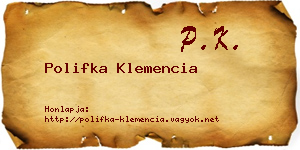 Polifka Klemencia névjegykártya